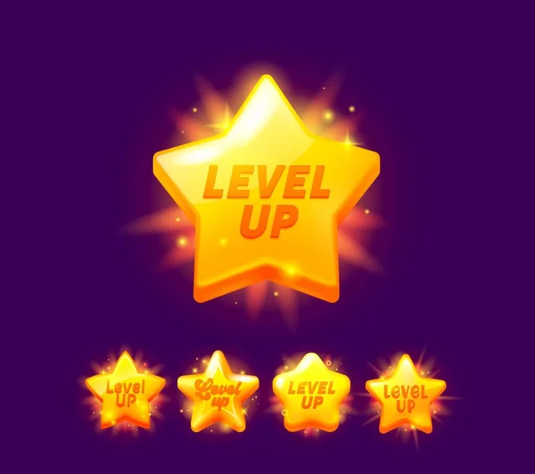 Game Level Belöning Stjärna Kurs Ikon Eller Utmärkelse Emblem Vektor — Stock vektor