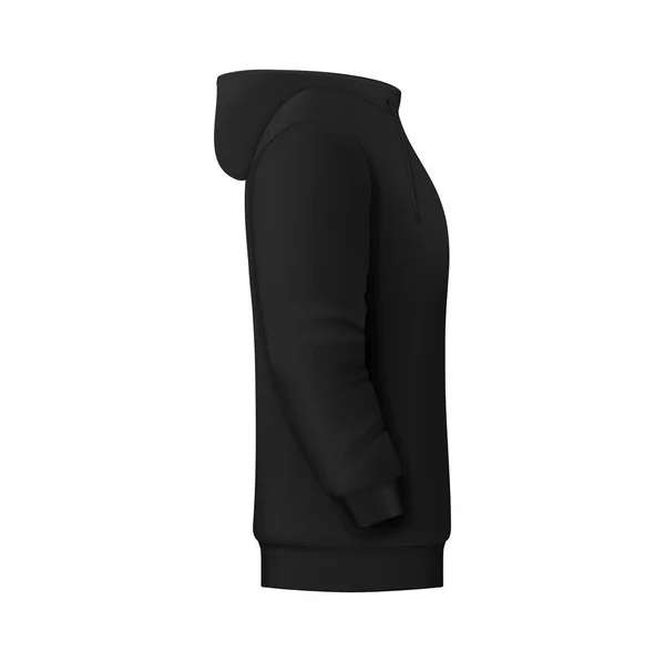 Sweat Capuche Noir Modèle Vectoriel Sweat Shirt Pour Hommes Garçons — Image vectorielle