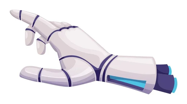 Prótesis Mecánica Androide Cyborg Mano Extremidad Robótica Aislada Parte Del — Vector de stock