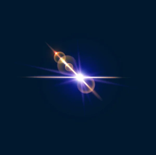 Işık Parlaması Işık Parlamasının Işıltısı Vektör Arkaplan Yıldız Işığı Güneş — Stok Vektör