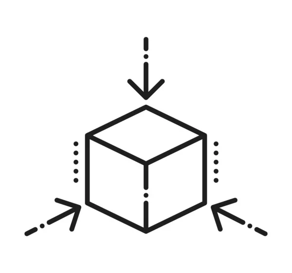 Icono Escalabilidad Cubo Flechas Zoom Vídeo Signo Contorno Vector Redimensionar — Archivo Imágenes Vectoriales