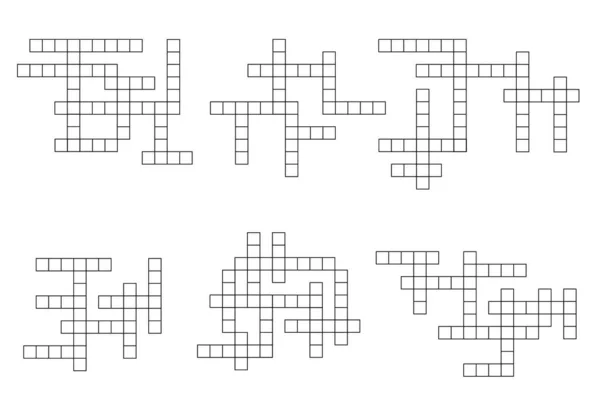 Griglia Dei Cruciverba Crossword Puzzle Cross Template Pagina Vettoriale Attività — Vettoriale Stock