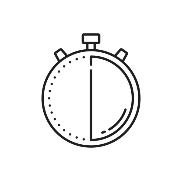 Stoppuhr Timer Chronometer Umriss Symbol Vektor Rundes Countdown Zifferblatt Zeitmessgerät — Stockvektor