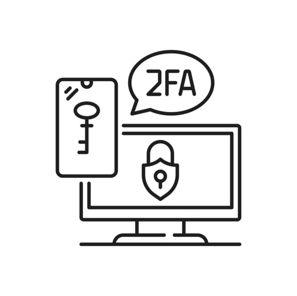 2Fa Password Authentication Icon Factor Verification Login Access Vector Key — Stock Vector