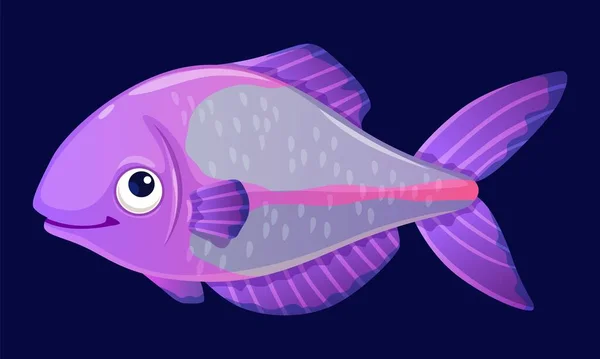 Poisson Aquarium Dessin Animé Vecteur Isolé Animal Sous Marin Coloré — Image vectorielle