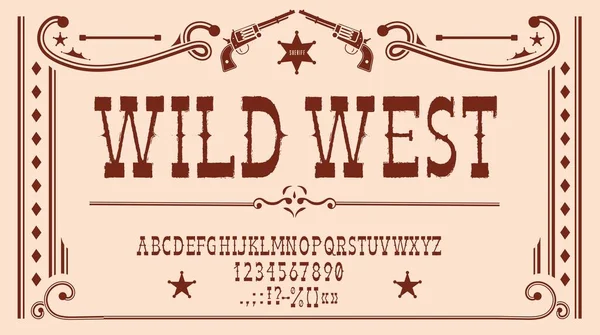 Vahşi Batı Yazı Tipi Rodeo Tipi Veya Batı Yazı Tipi — Stok Vektör