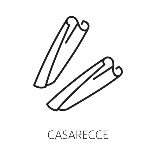 Сырой Casarecce Макароны Лапши Изолированный Контур Значок Векторное Здоровое Питание — стоковый вектор