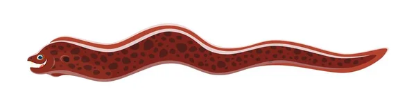 Moray Eel Character Isolated Cartoon Vector Serpentine Predatory Animal Found — Stock Vector
