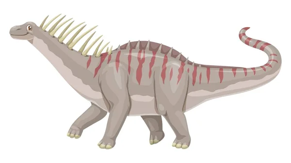 Amargasaurus Dinosaur Cute Cartoon Character Jurassic Era Reptile Prehistoric Animal — Stock Vector