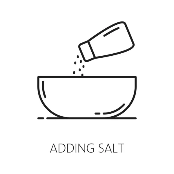 Bakning Ingrediens Tillsätt Salt Till Bageriet Mat Vektor Matlagning Fyllning — Stock vektor