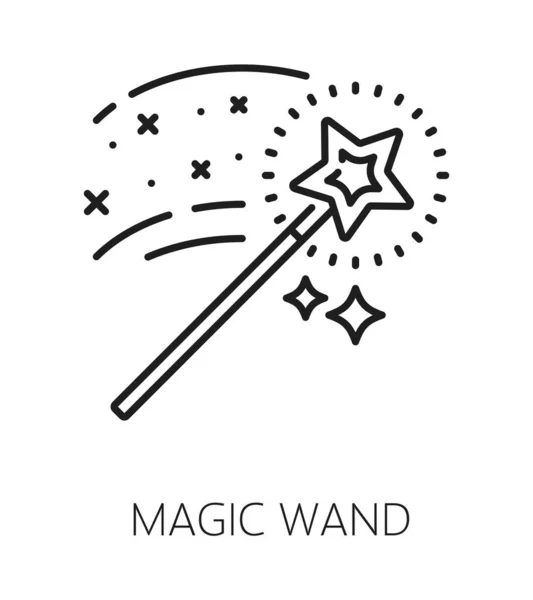 Magiczna Różdżka Magia Magiczna Ikona Ezoteryka Astrologia Tajemniczy Symbol Zarysu — Wektor stockowy