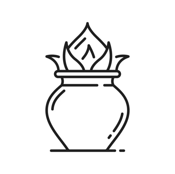 Джайнизм Религиозный Символ Калаши Горшок Джайн Индийской Религиозной Векторной Иконы — стоковый вектор