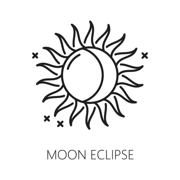 Ikona Zatmění Měsíce Čarodějnictví Nebo Esoterická Astrologie Symbol Záhadného Vektoru — Stockový vektor