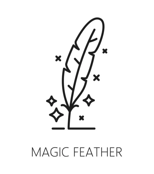 Magic Feather Witchcraft Magic Icon Mystery Esoteric Astrology Symbol Sorcery — Stock Vector