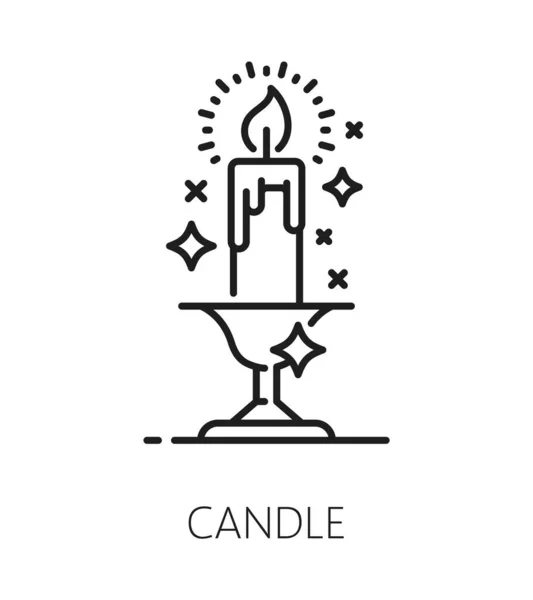Свеча Колдовство Волшебная Икона Таинственный Эзотерический Астрологический Символ Пиктограмма Таро — стоковый вектор