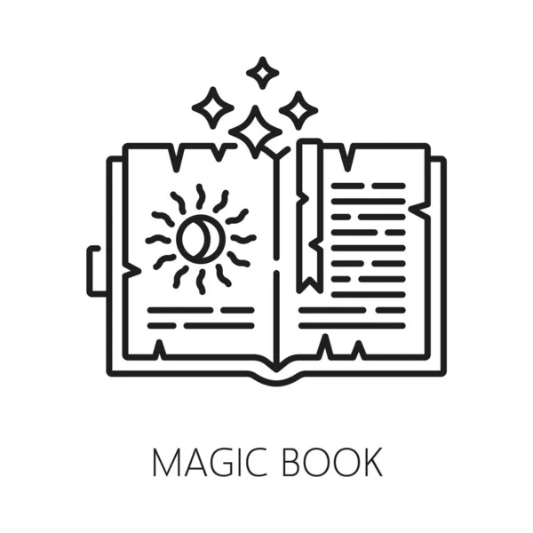 Magic Spell Book Icon Witchcraft Esoteric Astrology Mystery Vector Symbol — Stock Vector