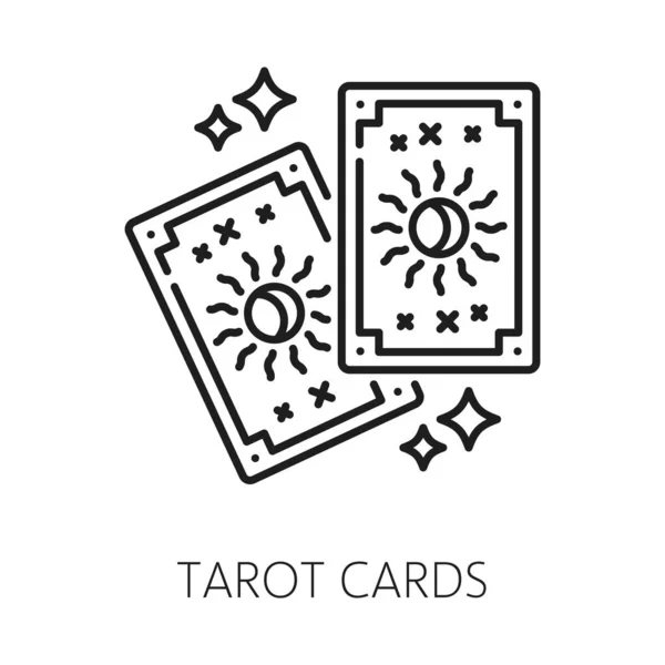 Tarot Cards Icon Esoteric Astrology Witchcraft Magic Mystery Vector Symbol — Stock Vector