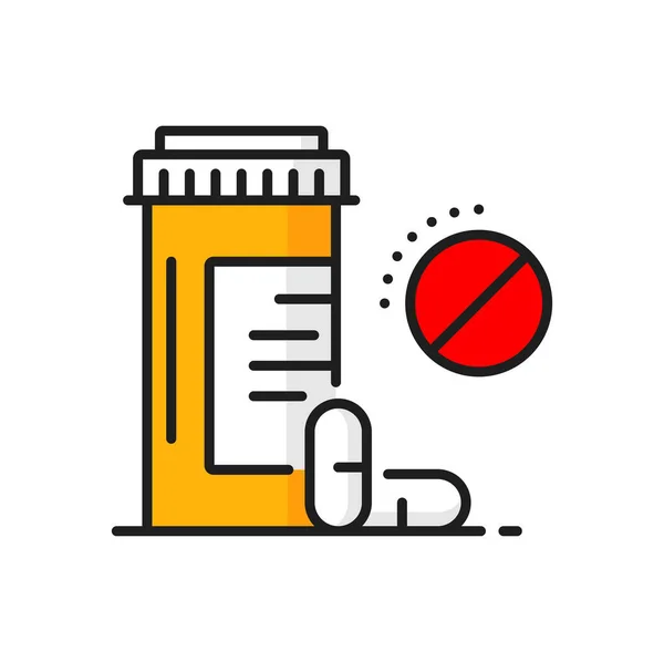 Medicines Antibiotics Allergy Color Line Icon Medication Allergy Reaction Caution — Stock Vector