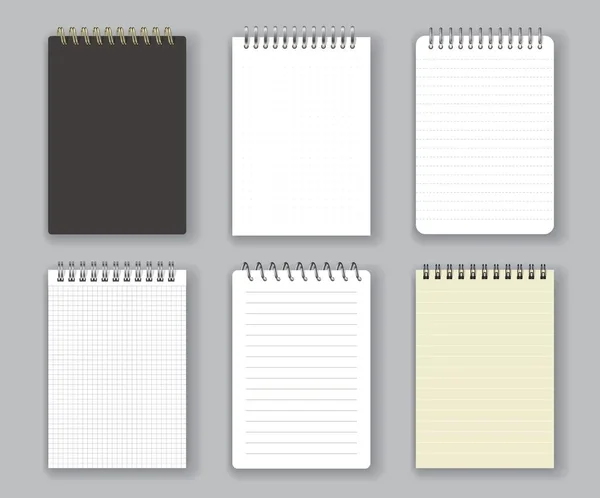 Cuadernos Cuadernos Aislados Realistas Herramientas Esenciales Vectores Aislados Para Escribir — Vector de stock