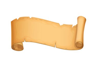 Eski el yazması, eski kağıt parşömen ve antik hazine haritası parşömeni, antika papirüs vektörü. Mısır mektup rulosu ya da oyun afişi ve kenarları yuvarlanmış kutsal kitap kartı, çizgi film Ortaçağ el yazması