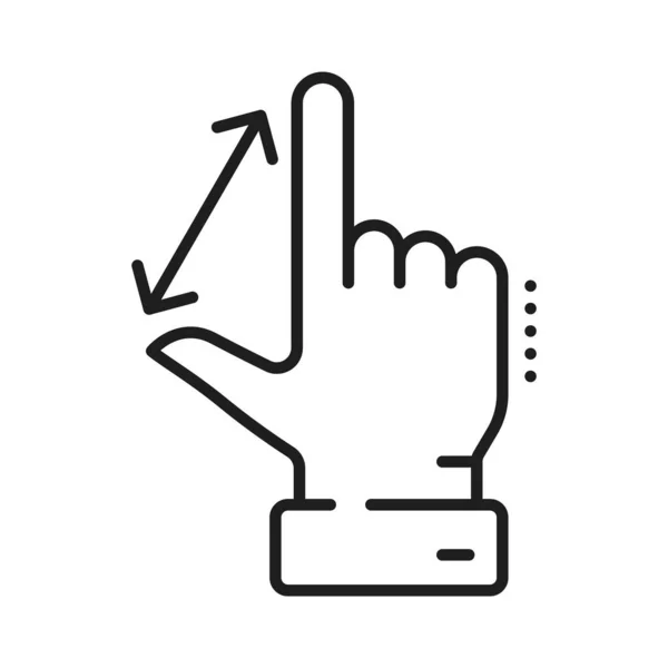 增加和减少手势 调整手势图标的大小 缩小和扩展符号 大小不一 最大化视图 促进增长和扩大规模的箭 — 图库矢量图片