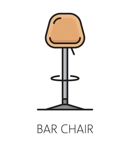 バーの椅子の家具のアイコン 家の内部 レストランまたはパブ現代家具の概要ピクトグラム アパートチェアまたは家のダイニングルームのインテリアデザイン要素またはアイテムの線形ベクトルアイコンまたはシンボル — ストックベクタ