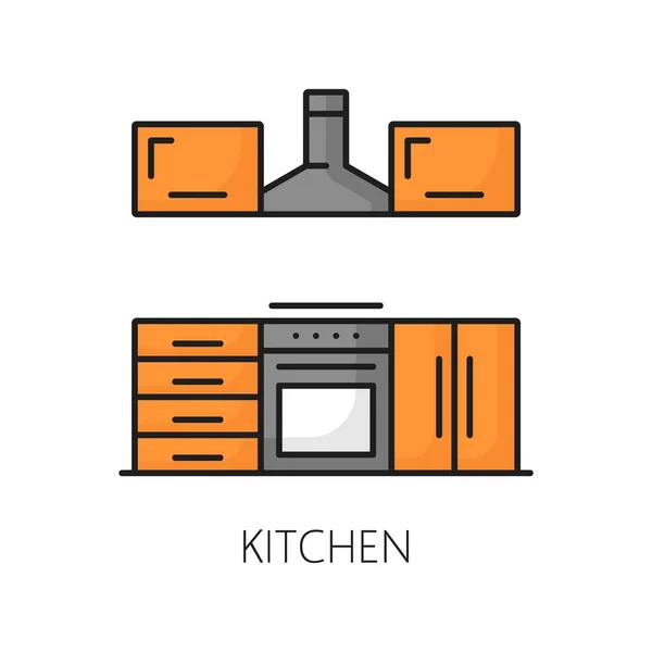 Kitchen Furniture Icon Home Interior Apartment House Interior Design Item — Stock Vector