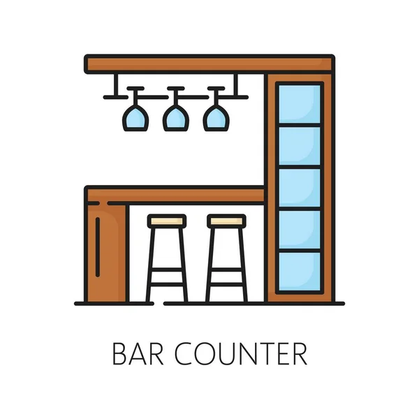 Bar Comptoir Icône Meubles Intérieur Maison Intérieur Appartement Maison Salon — Image vectorielle