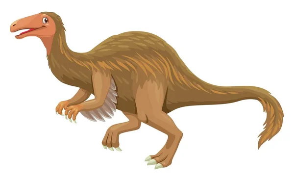 Deinocheirus Dinosaurio Lindo Personaje Dibujos Animados Lagarto Extinguido Dinosaurio Prehistórico — Vector de stock