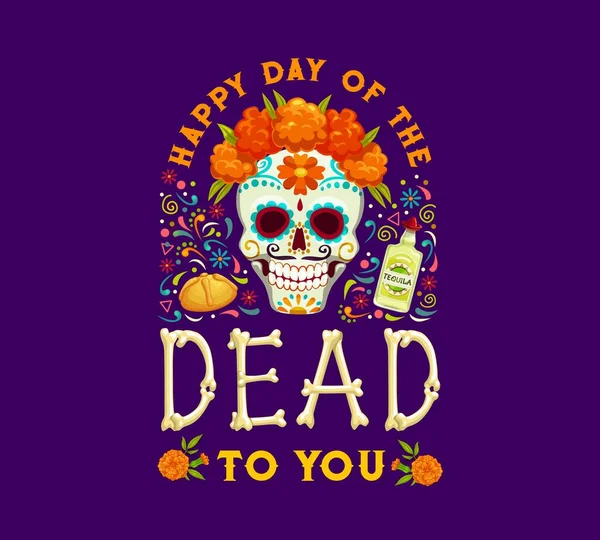 Day Dead Dia Los Muertos Mexican Holiday Banner Mexican Culture — Stock Vector