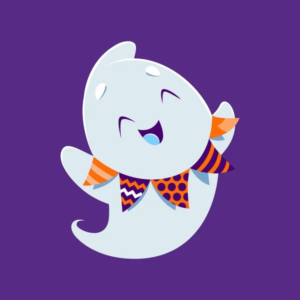 Cartoon Cute Kawaii Halloween Ghost Monster Character Adorned Festive Garland — Stock Vector