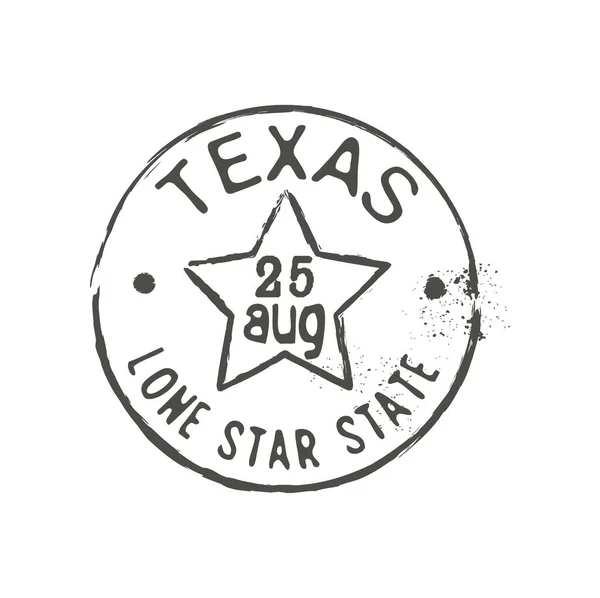 Texas State Briefmarke Und Postmarke Vereinigte Staaten Von Amerika Briefsiegel — Stockvektor