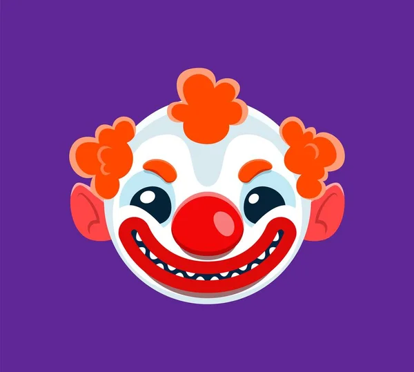 Cartoon Halloween Finstere Clown Emoji Figur Mit Wütendem Gesichtsausdruck Feurigen — Stockvektor