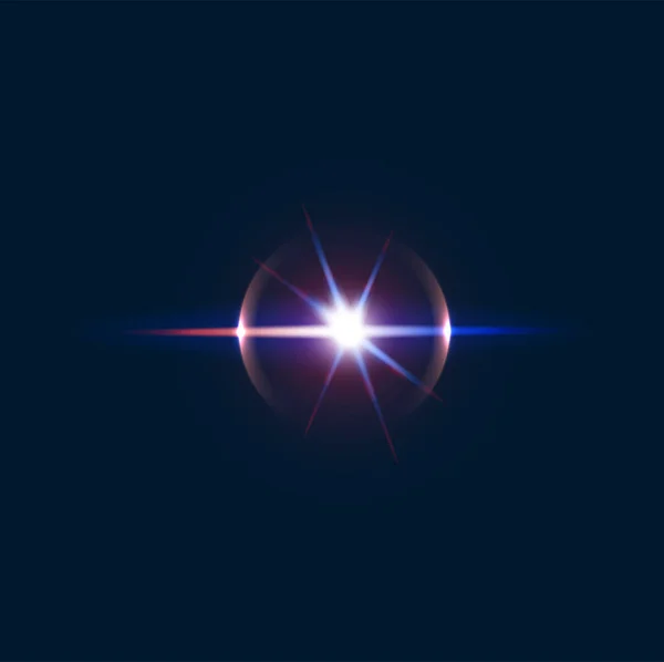 Circle Sparkle Flare Flash Effect Glow Light Sun Beam Reflection — Stock Vector