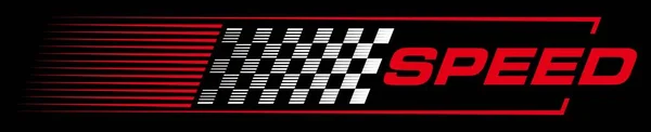 Biltävling Rutig Flagga Start Eller Mål Tecken Motorfordon Hastighet Racing — Stock vektor