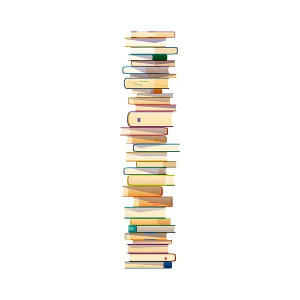 Yüksek Kitap Yığını Üniversite Kütüphanesi Ansiklopedisi Yığını Fen Dersi Ders — Stok Vektör