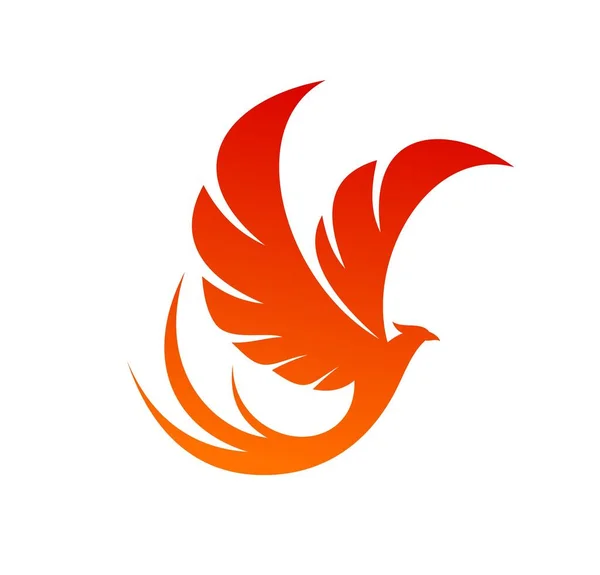 Phoenix Bird Vector Fenix Flying Wings Fire Flames Abstract Fantasy — Stock Vector