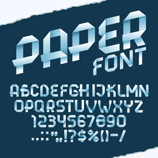 Papir Skrift Båndtype Kreativ Grafisk Skrift Origami Engelsk Alfabet Vektor – stockvektor