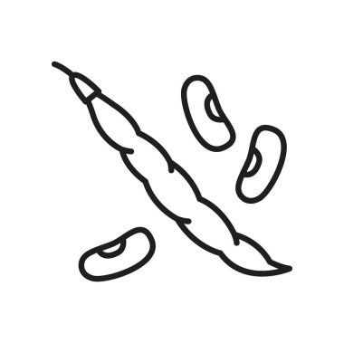 Bezelye ya da bezelye tohumu kabuğu ince bir çizgide vejetaryen yemeği izole etti. Kapalı kapsülde ortak böbrek fasulyesi. Süper yiyecek taze bitki