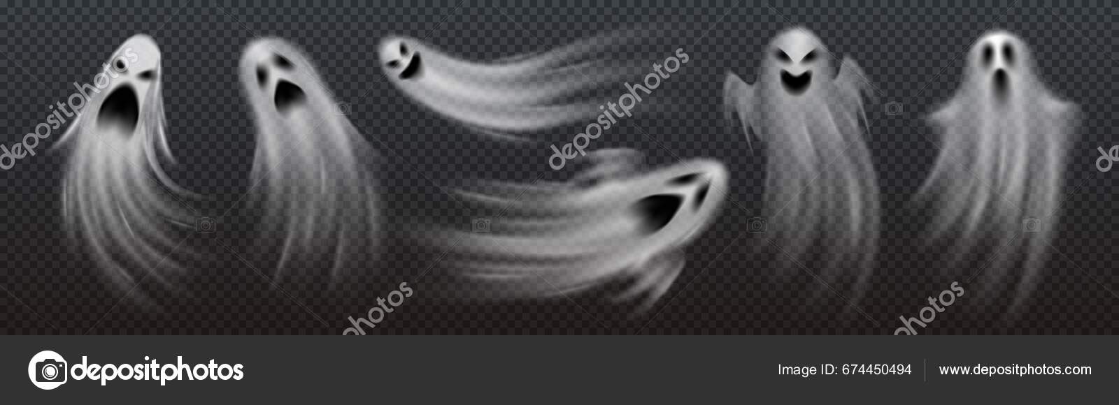 Fantasmas Halloween Realistas Desenhos Animados Boo Poltergeist Monstros  Férias Espíritos imagem vetorial de Seamartini© 674451324