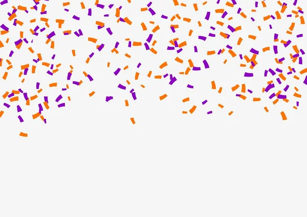 Хэллоуин Праздник Конфетти Векторный Фон Оранжевым Фиолетовым Падающие Бумажные Куски — стоковый вектор