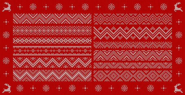Vánoční Svetry Rámy Vzory Zimní Dovolená Vánoční Rozestupy Nebo Vektorové — Stockový vektor