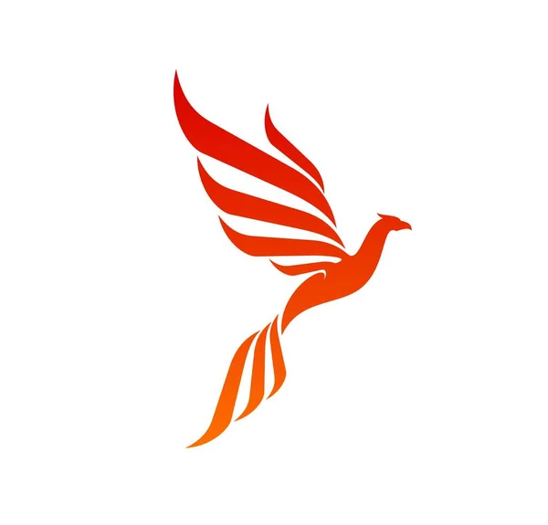 Phoenix Magic Fire Bird Icon Fantasy Phoenix Magical Animal Fairy — Stock Vector