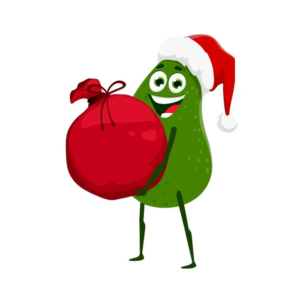 Καρτούν Αβοκάντο Σάντα Χαρακτήρα Τσάντα Δώρα Για Χριστούγεννα Την Πρωτοχρονιά — Διανυσματικό Αρχείο