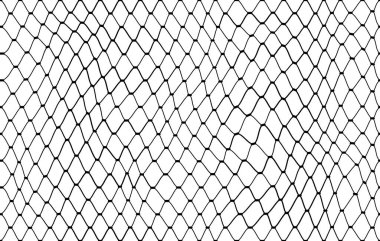 Fish net pattern or fishnet mesh grid background of fishing rope vector wavy texture. Fishnet fabric of lines, fisherman or hunting catch neat and marine mesh lattice pattern background clipart