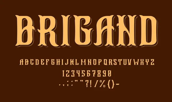 Ретро Пиратский Шрифт Винтажный Шрифт Тип Корсара Викторианский Средневековый Английский — стоковый вектор