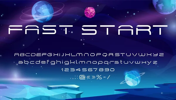 Moderne Technologie Ruimte Lettertype Galaxy Futuristische Type Universum Lettertype Van — Stockvector