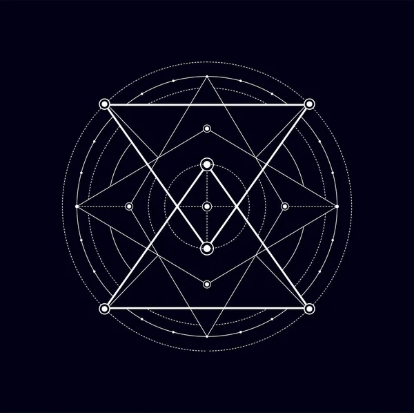 Kutsal geometrik şekil, mistik kabile efsanesi ve meditasyon işareti. Vektör masonik simetrik şekil, simya sembolü, ezoterik kabile işareti