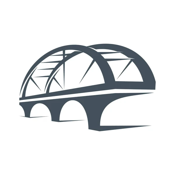 Ícone Ponte Construção Viaduto Vetorial Arquitetura Urbana Elemento Infraestrutura Transporte — Vetor de Stock