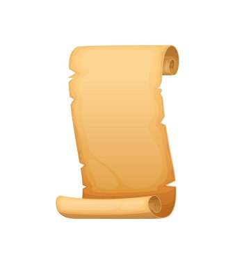 Eski el yazması, antik hazine haritası parşömeni, eski kağıt parşömen, antika papirüs. Parşömen kağıdı yırtılmış müsvedde, antika boş sertifika veya hukuk sayfası veya eski kutsal kitap vektörü rulosu tarihi